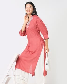 r&b Women Embroidered Straight Kurta-picture-49