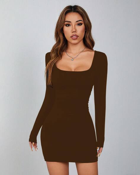 princess polly baby blue dress square neck bodycon dress long sleeve for women plus size korean sexy black  dress for buntis main image 0