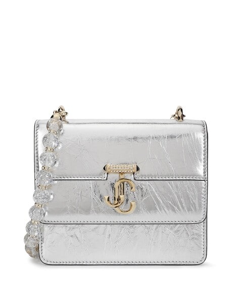 Buy Jimmy Choo Avenue Quad Foldover Clutch | Silver Color Women