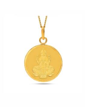 kalyan jewellers Women Yellow Gold Lakshmi Gold Coin Pendant-picture-40
