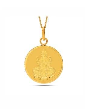Women Yellow Gold Lakshmi Gold Coin Pendant