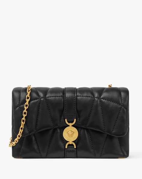 Versace Black Nappa Leather Kleio Shoulder Bag Versace Black Nappa Leather Kleio Shoulder Bag