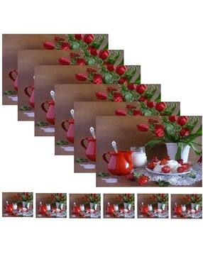 cread craft Waterproof 6 Piece Placemats with 6 Piece Coasters Set-picture-9