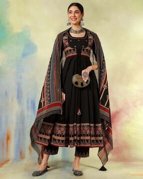 kimayra Printed Embroidered A-Line Kurta Suit Set-picture-43