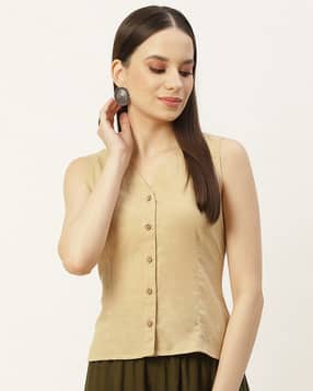 molcha by babita singh Women Front-Open Cotton Long Blouse-picture-10