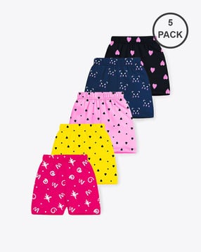 Pack of 5 Girls Printed Shorts-image-42