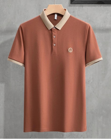 Men Embroidered Regular Fit Polo T-Shirt
