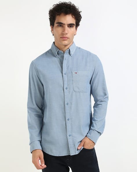 Product image of TOMMY HILFIGER Men Entry Cord Patterned Regular Fit Organic Cotton Shirt