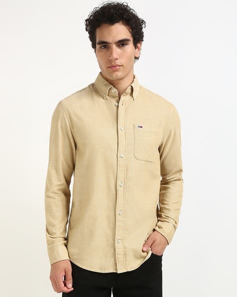 Product image of TOMMY HILFIGER Men Entry Cord Patterned Regular Fit Organic Cotton Shirt