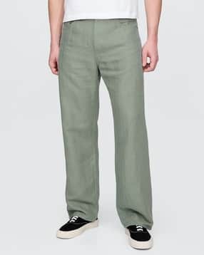 gap Men Solid Loose Fit Linen Blend Pants-picture-10