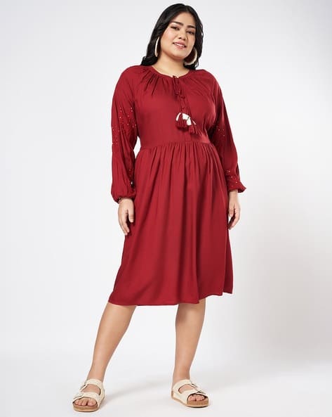 Buy Red Dresses for Women by Honey Curvytude by Pantaloons Online