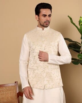 Men Regular Fit Nehru Jacket-image-1