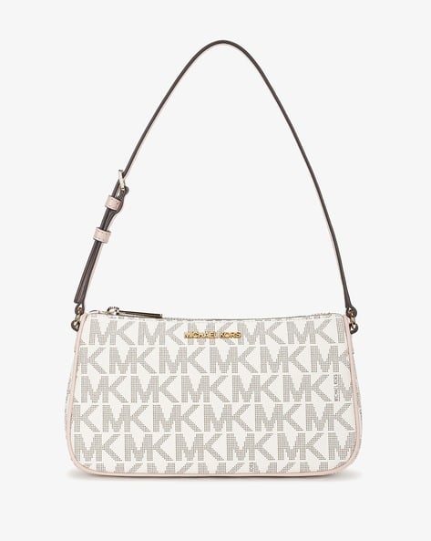 【新品未使用】MICHAELKORS JETSET MKシグネチャー ホワイト 公式アウトレット】JET SET TRAVEL NS チェーン クロスボディ