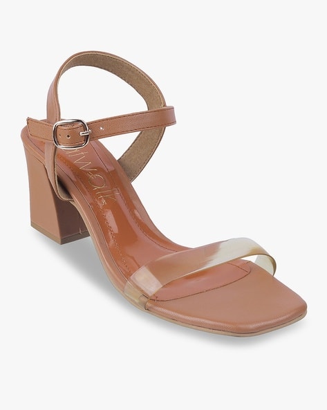 Women Open-Toe Chunky Heeled Sandals with Ankle-Strap