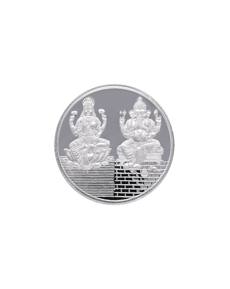 Pure Silver Lakshmi Ganesha Coin