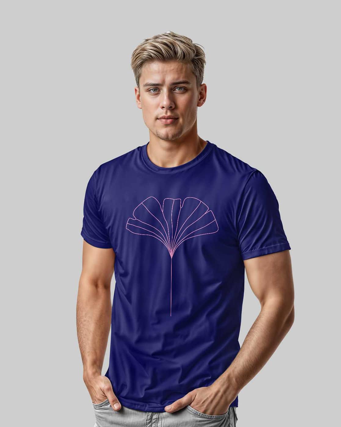 creativit Men Cotton Regular Fit T-shirt (Blue)