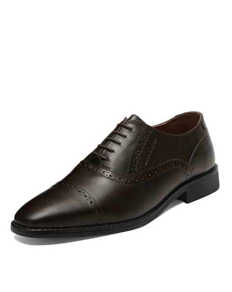 Men Genuine Leather Round-Toe Oxfords