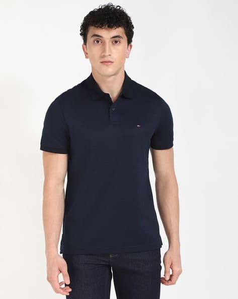 TOMMY HILFIGER Men Interlock All-Over Print Regular Fit Polo T-Shirt