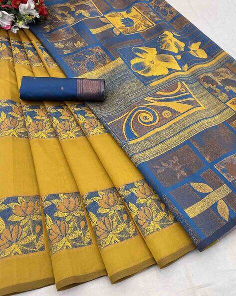 Blissta Women Woven Saree with Contras Border