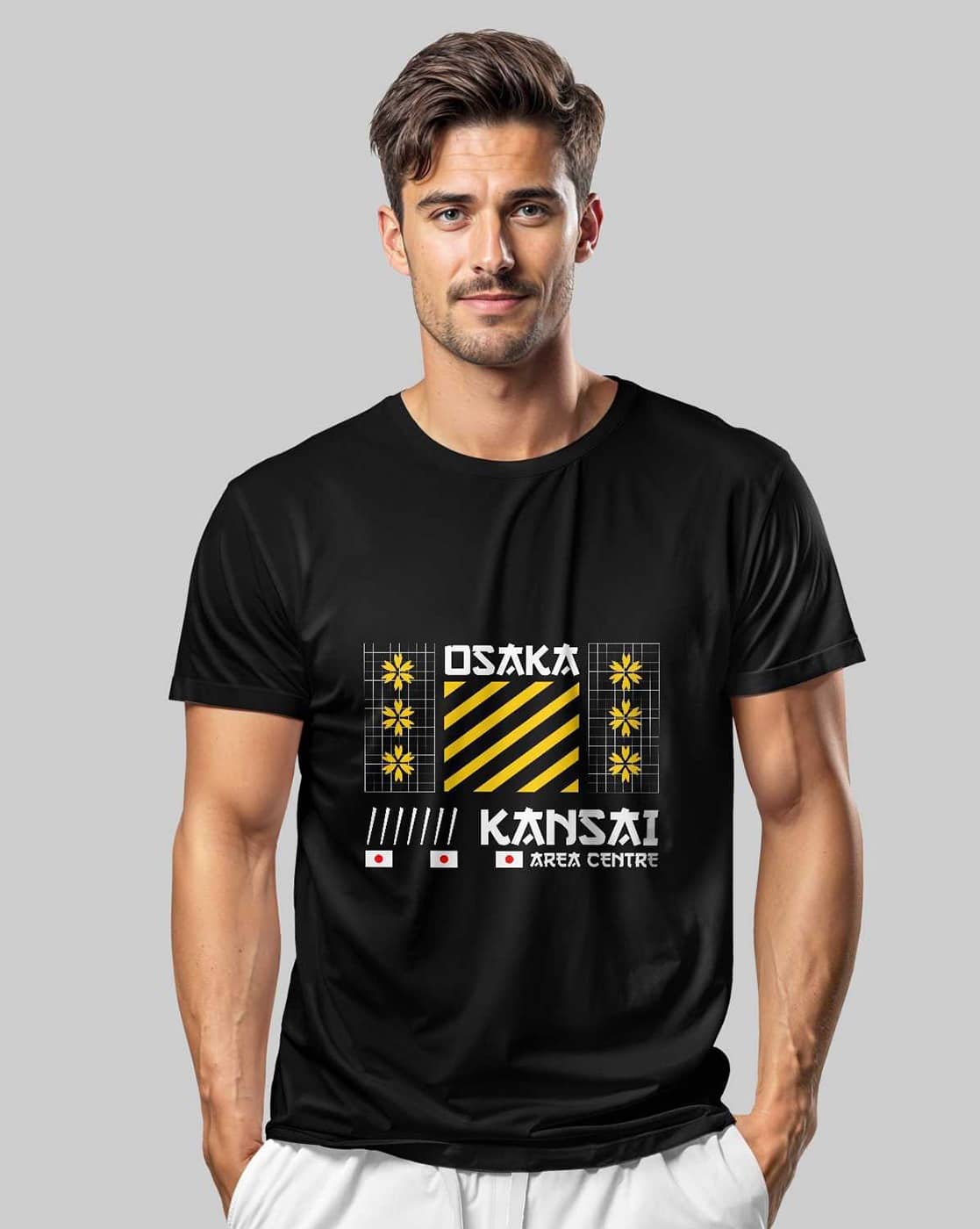 creativit Men Printed Regular Fit Crew-Neck T-Shirt (Black)