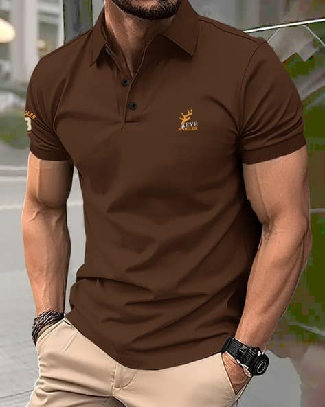 EYEBOGLER Men Regular Fit Polo T-Shirt