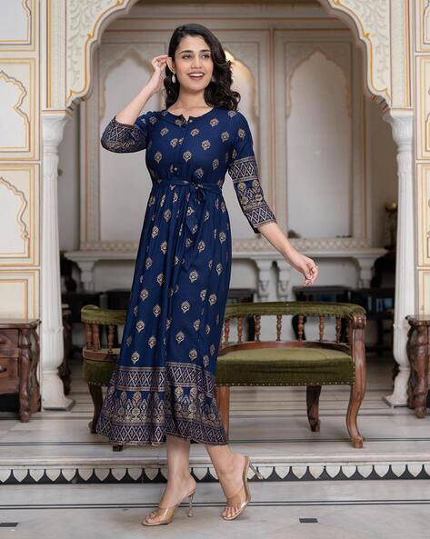 Buy Juniper Women Printed Fit & Flare Dress Online | Ajio.com