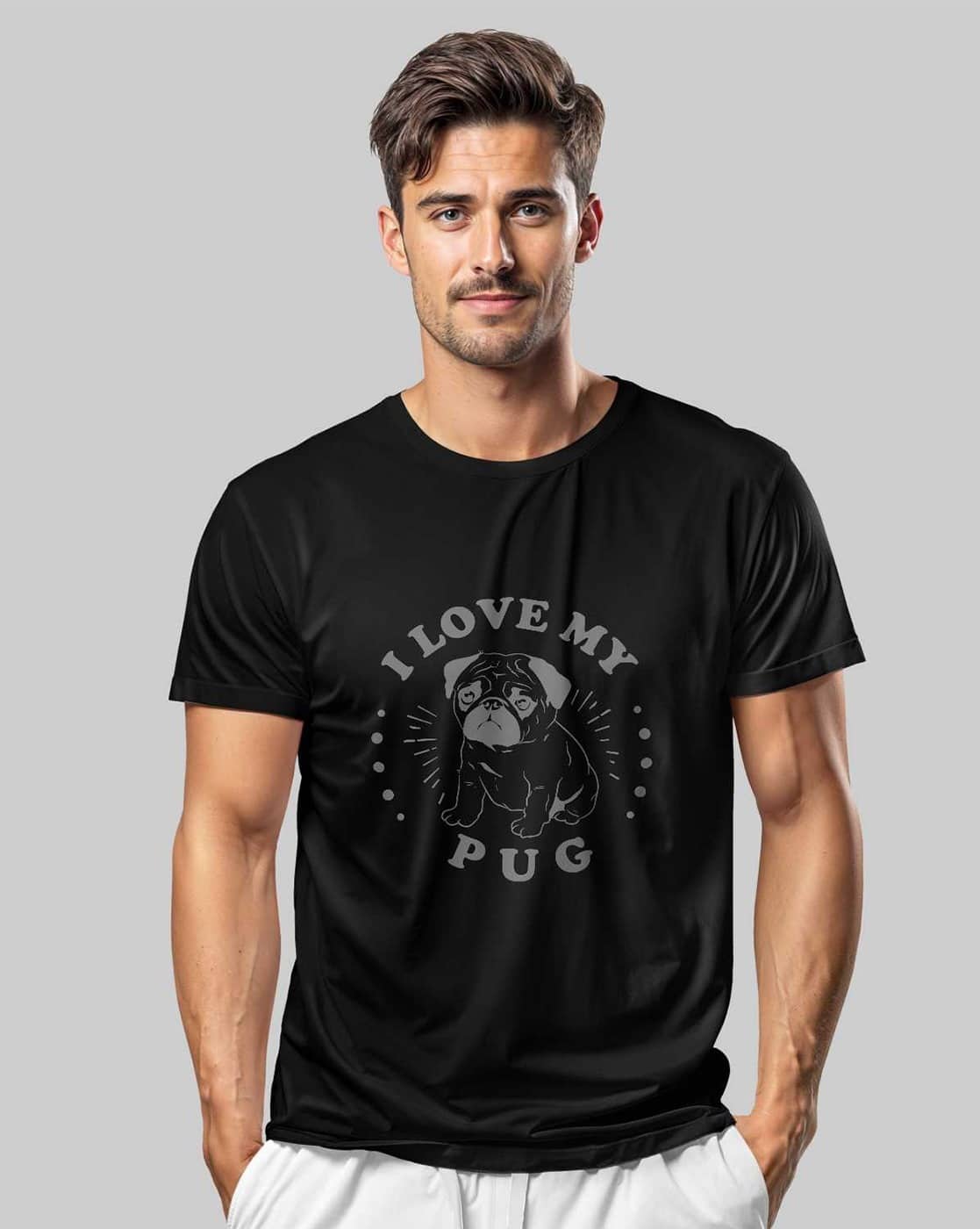 creativit Men Graphic Print Regular Fit Round-Neck T-Shirt (Black)