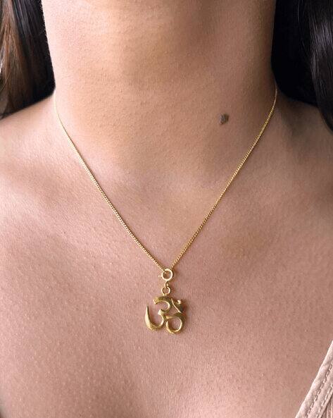FIAN Women Sterling Silver Gold-Plated Om Pendant