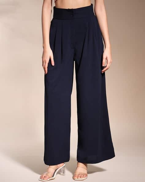 Zastraa Women High-Rise Loose Fit Darted Korean Pants