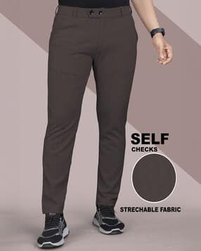 indiclub Men Relaxed Fit Flat-Front Trousers-picture-29