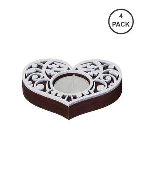 ecraftindia Heart Shaped Wooden Tea Light Candle Holders-picture-46