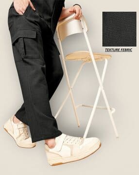 Men Patterned Straight Cargo Track Pants-image-11