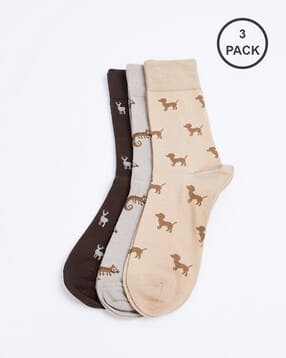 Men Printed Crew Length Socks Pack of 3-image-25