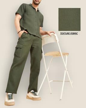 indiclub Men Patterned Straight Cargo Track Pants-picture-46