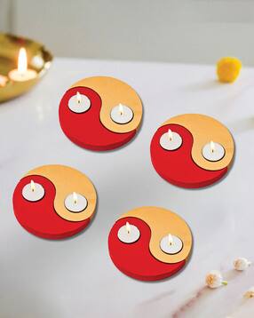 ecraftindia Yin Yang Shape Wooden Tea Light Candle Holders-picture-17