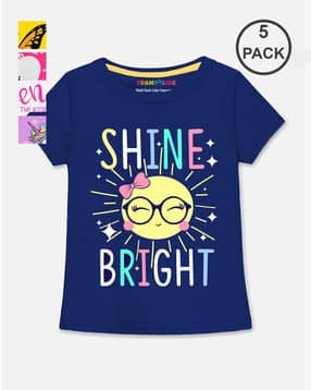 trampoline Girls Pack of 5 Printed Regular Fit T-Shirts-picture-46