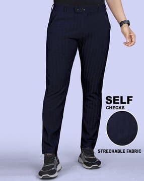 indiclub Men Relaxed Fit Flat-Front Trousers-picture-36