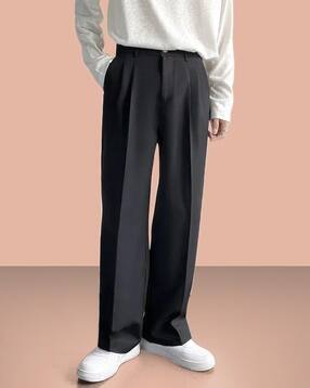 indiclub Men Relaxed Fit Pleated Trousers-picture-31