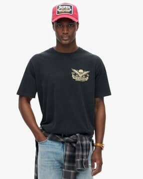 superdry Men Graphic Print Loose Fit Cotton Crew-Neck T-Shirt-picture-26
