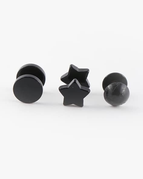 YOUSTA Men Pair of 3 Stud Earrings