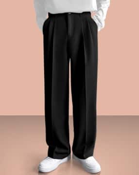 indiclub Men Relaxed Fit Pleated Trousers-picture-43