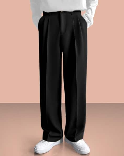 Men Relaxed Fit Pleated Trousers - Main Image