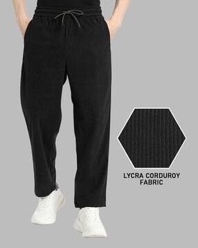 indiclub Men Ribbed Straight Track Pants with Drawstring Waist-picture-34