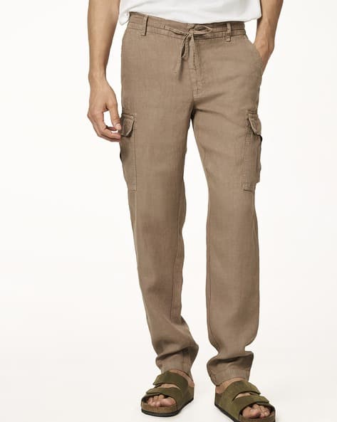 Men Slim Fit Linen Pants