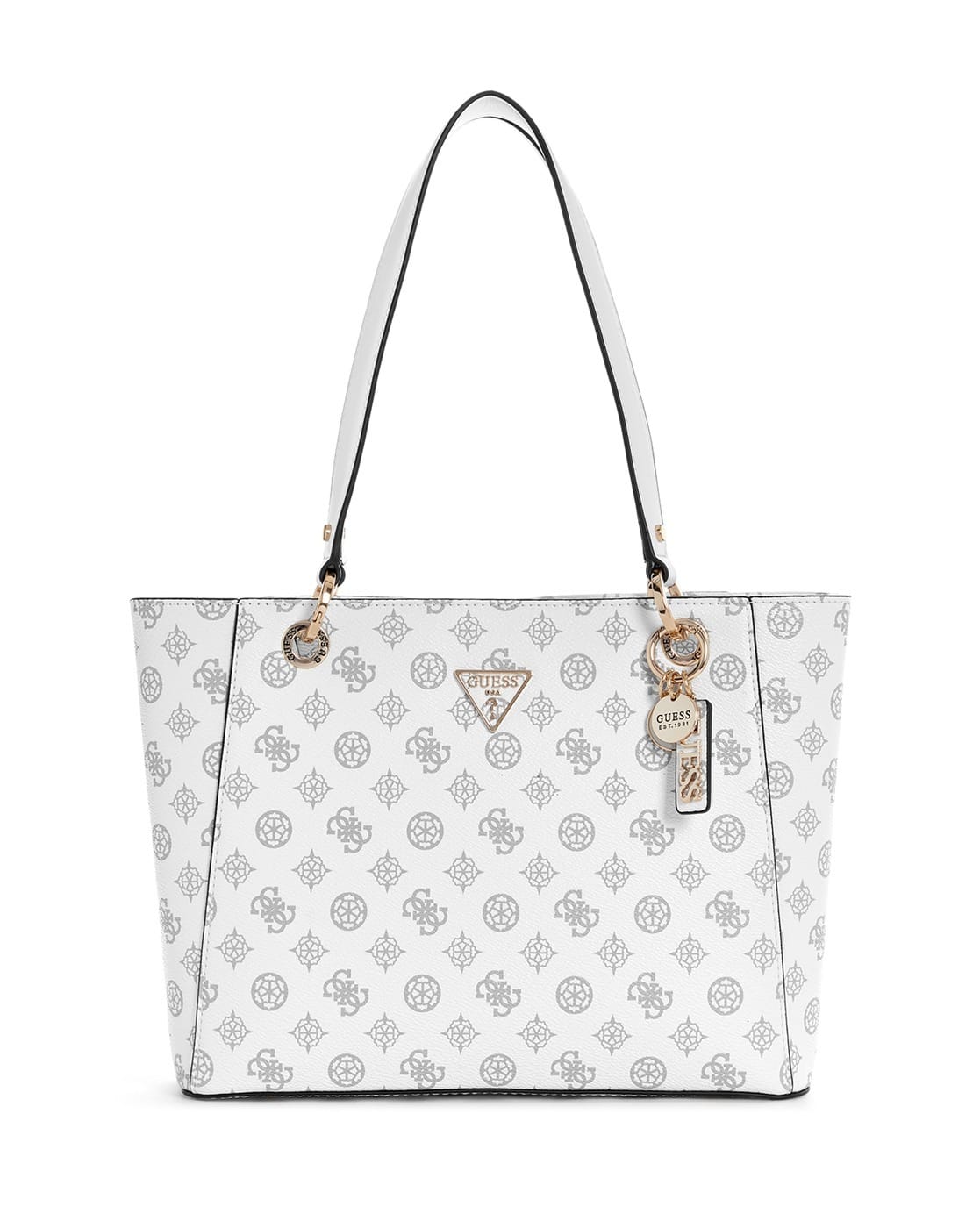 Guess Floral Tote Bag Women Logo Print Noelle Small Tote Bag