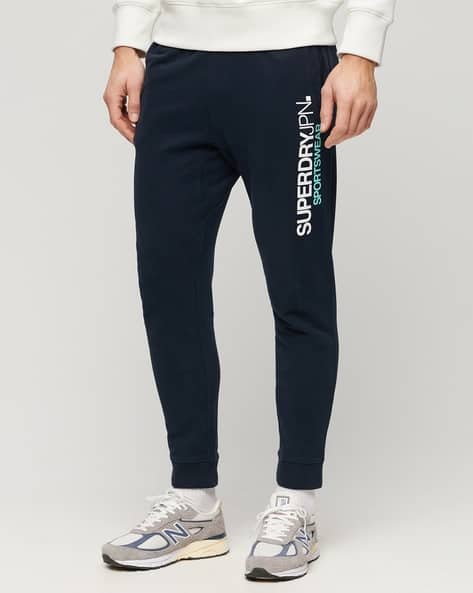 Men Brand Print Tapered Fit Joggers