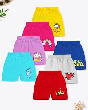 trampoline Pack of 7 Girl Regular Fit Shorts with Elasticated Waist-picture-14