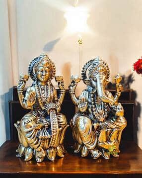 aakrati Set of 2 Brass Laxmi Ganesha Idol-picture-10