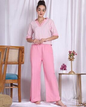 neudis Women Striped Top & Pyjamas Set-picture-44