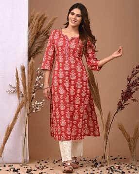 rimeline fashion Women Floral Print Straight Kurta-picture-10